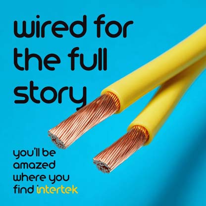 Copper wiring with exposed ends and wrapped in yellow sleeves